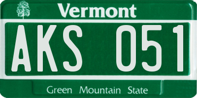 VT license plate AKS051