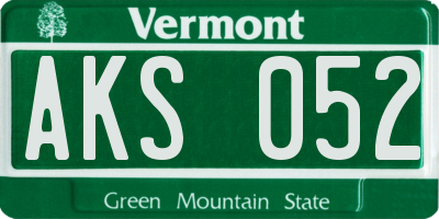 VT license plate AKS052