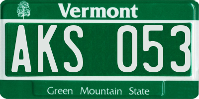 VT license plate AKS053