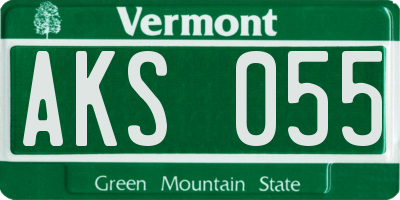 VT license plate AKS055
