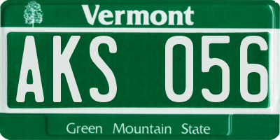 VT license plate AKS056