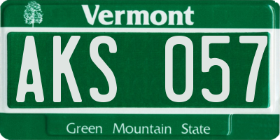 VT license plate AKS057