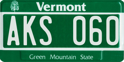 VT license plate AKS060