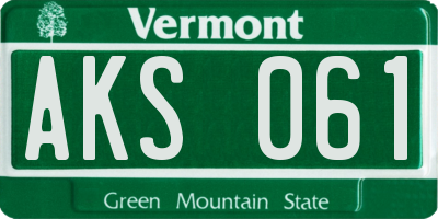 VT license plate AKS061
