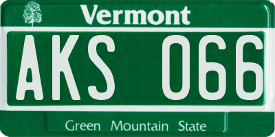 VT license plate AKS066