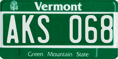 VT license plate AKS068