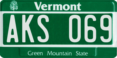 VT license plate AKS069