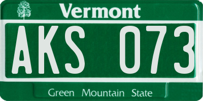 VT license plate AKS073