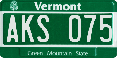 VT license plate AKS075