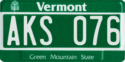 VT license plate AKS076
