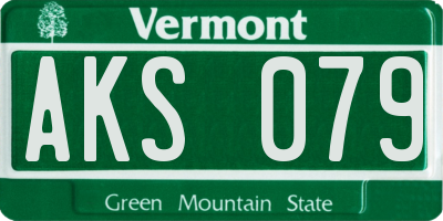VT license plate AKS079