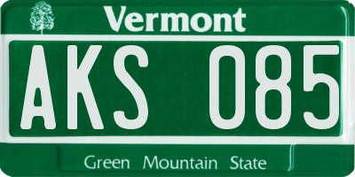 VT license plate AKS085