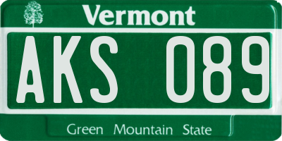 VT license plate AKS089