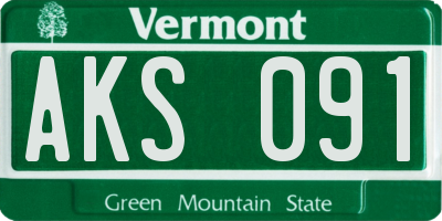 VT license plate AKS091