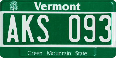 VT license plate AKS093