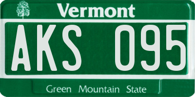 VT license plate AKS095