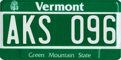 VT license plate AKS096