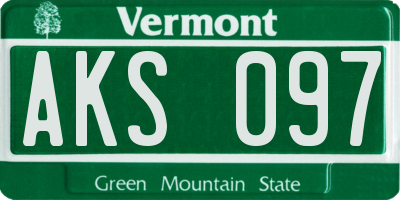 VT license plate AKS097