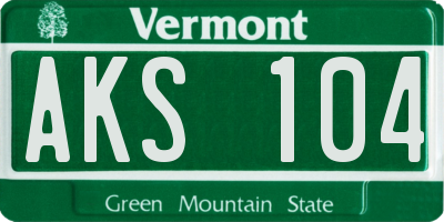 VT license plate AKS104