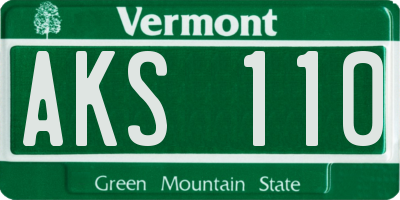 VT license plate AKS110