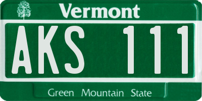 VT license plate AKS111
