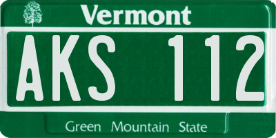 VT license plate AKS112