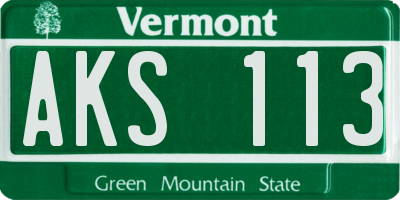 VT license plate AKS113