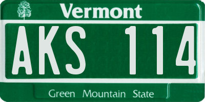 VT license plate AKS114