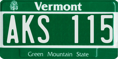 VT license plate AKS115