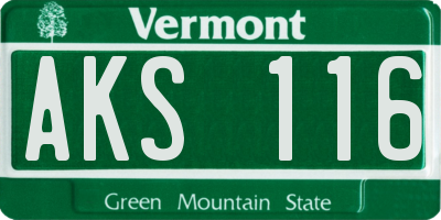 VT license plate AKS116
