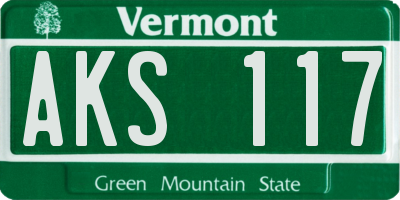 VT license plate AKS117