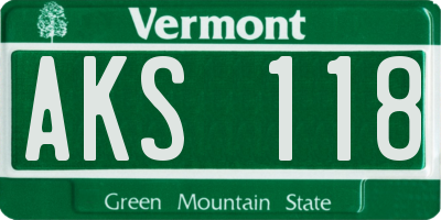 VT license plate AKS118