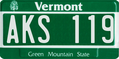 VT license plate AKS119