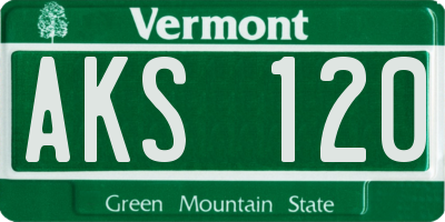 VT license plate AKS120