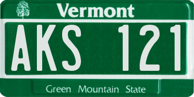 VT license plate AKS121