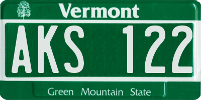 VT license plate AKS122