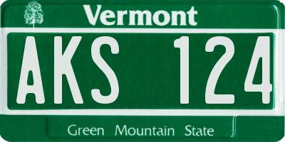VT license plate AKS124
