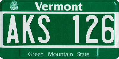 VT license plate AKS126