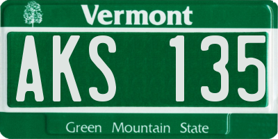 VT license plate AKS135