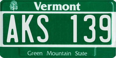 VT license plate AKS139