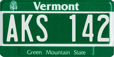 VT license plate AKS142