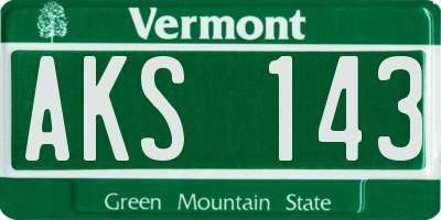 VT license plate AKS143