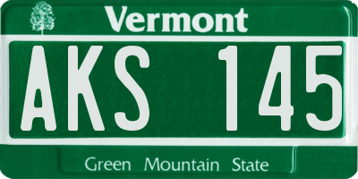 VT license plate AKS145