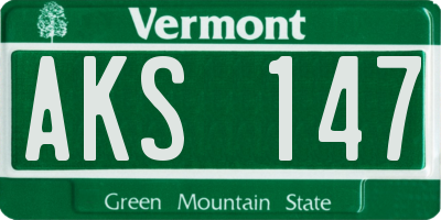 VT license plate AKS147