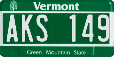 VT license plate AKS149
