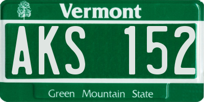 VT license plate AKS152