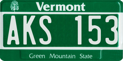 VT license plate AKS153