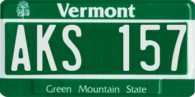 VT license plate AKS157