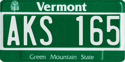 VT license plate AKS165