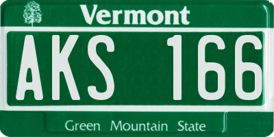 VT license plate AKS166